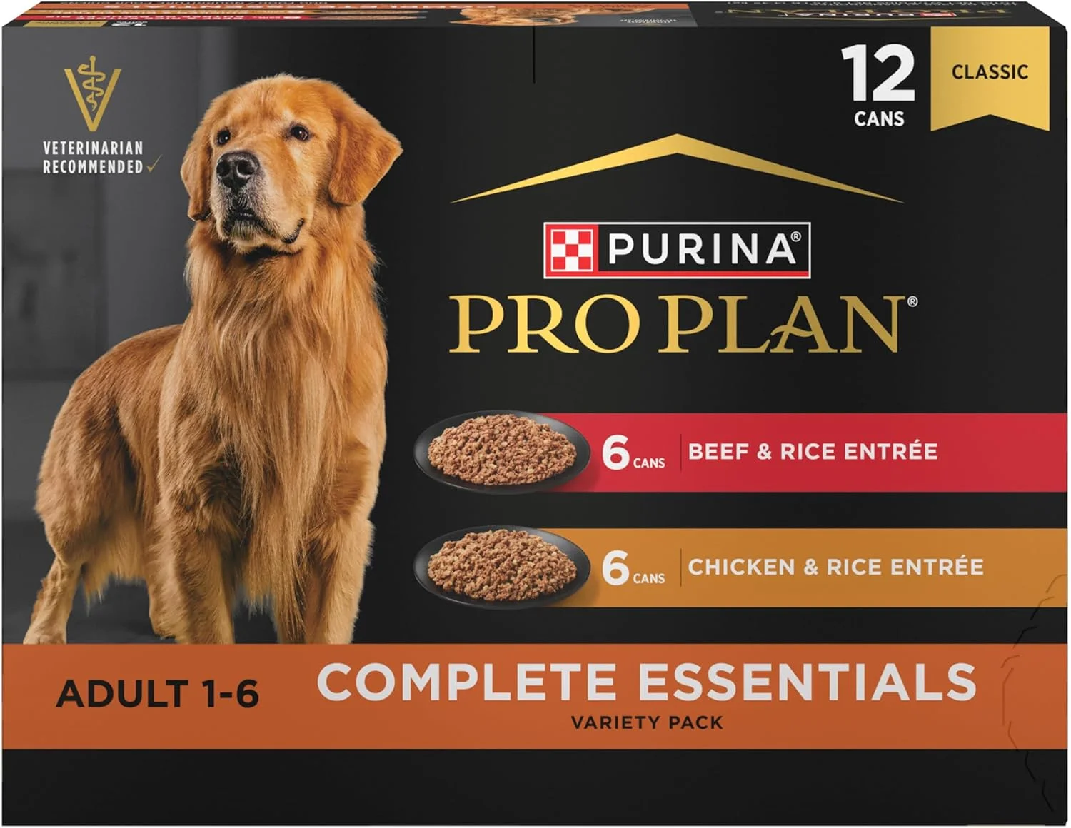 غذای سگ با پروتئین بالا Purina Pro Plan، بسته متنوع غذای مرطوب سگ، غذاهای کلاسیک پاته - (12) قوطی 370 گرمی