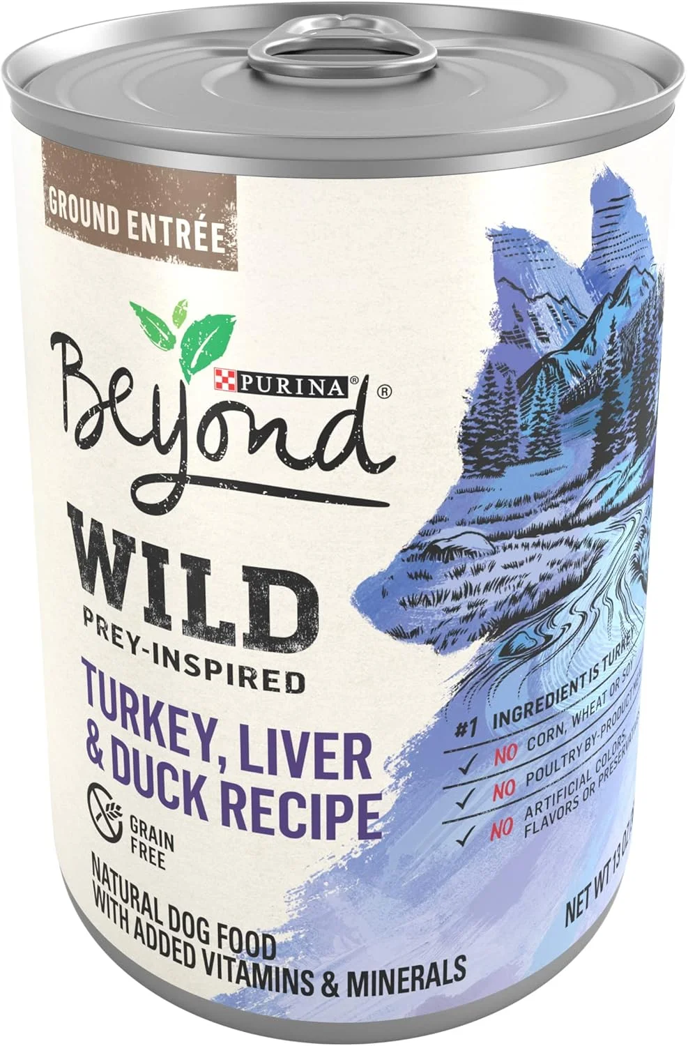 غذای مرطوب سگ بالغ با طعم بوقلمون، جگر و اردک Purina Beyond WILD Prey-Inspired - دوازده (12) قوطی 368 گرمی غذای مرطوب سگ بالغ با طعم بوقلمون، جگر و اردک Purina Beyond WILD Prey-Inspired - دوازده (12) قوطی 368 گرمی