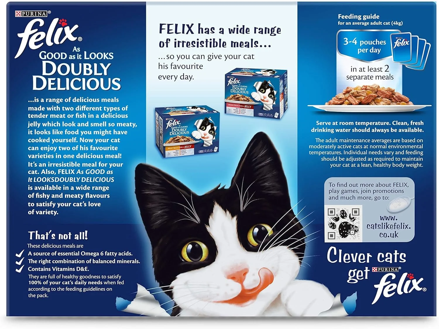 غذای مرطوب گربه پورینا فلیکس، طعم دوگانه ماهی در ژله، 12 بسته 100 گرمی