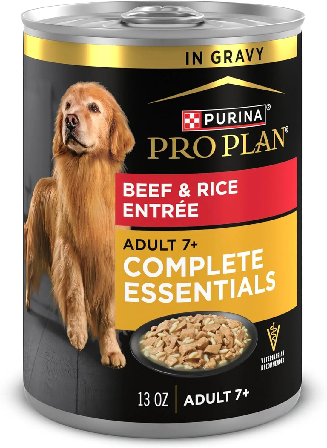 غذای مرطوب سگ مسن با پروتئین بالا Purina Pro Plan، غذای اصلی گوشت گاو و برنج - (12) قوطی 368 گرمی غذای مرطوب سگ مسن با پروتئین بالا Purina Pro Plan، غذای اصلی گوشت گاو و برنج - (12) قوطی 368 گرمی