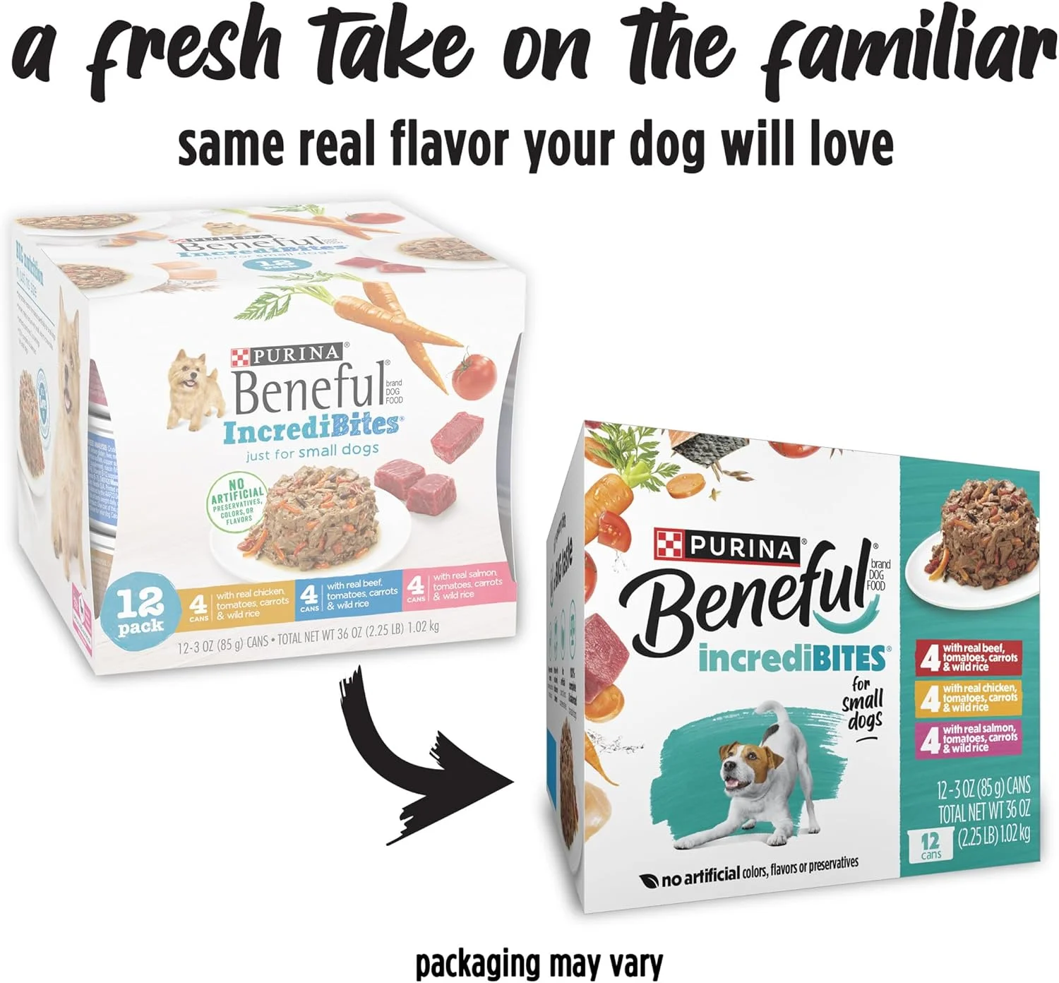 پک متنوع غذای مرطوب سگ نژاد کوچک Purina Beneful، IncrediBites - (2 بسته 12 تایی) قوطی های 85 گرمی