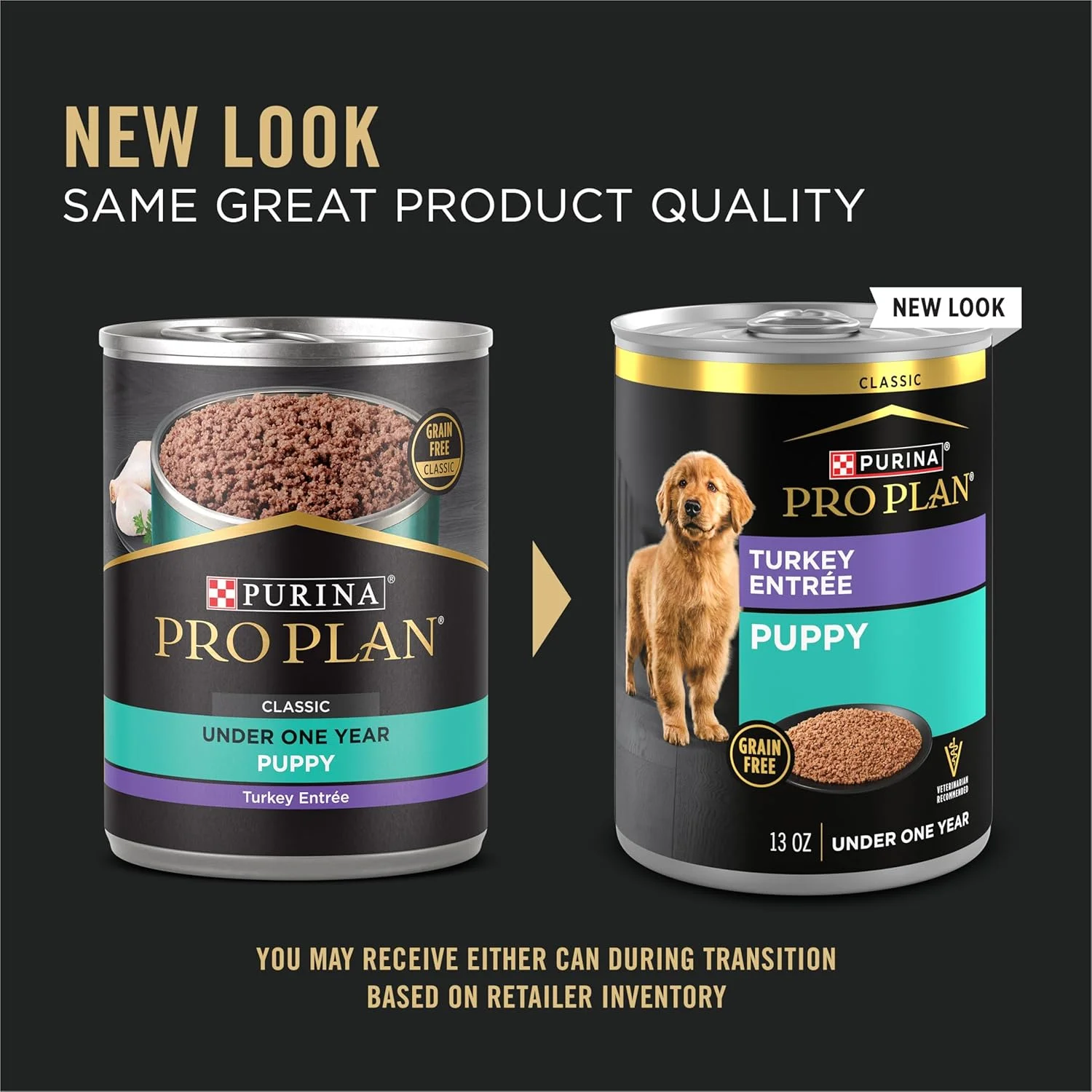غذای مرطوب توله سگ با پروتئین بالا Purina Pro Plan، غذای کلاسیک بوقلمون - (12) قوطی 13 اونسی