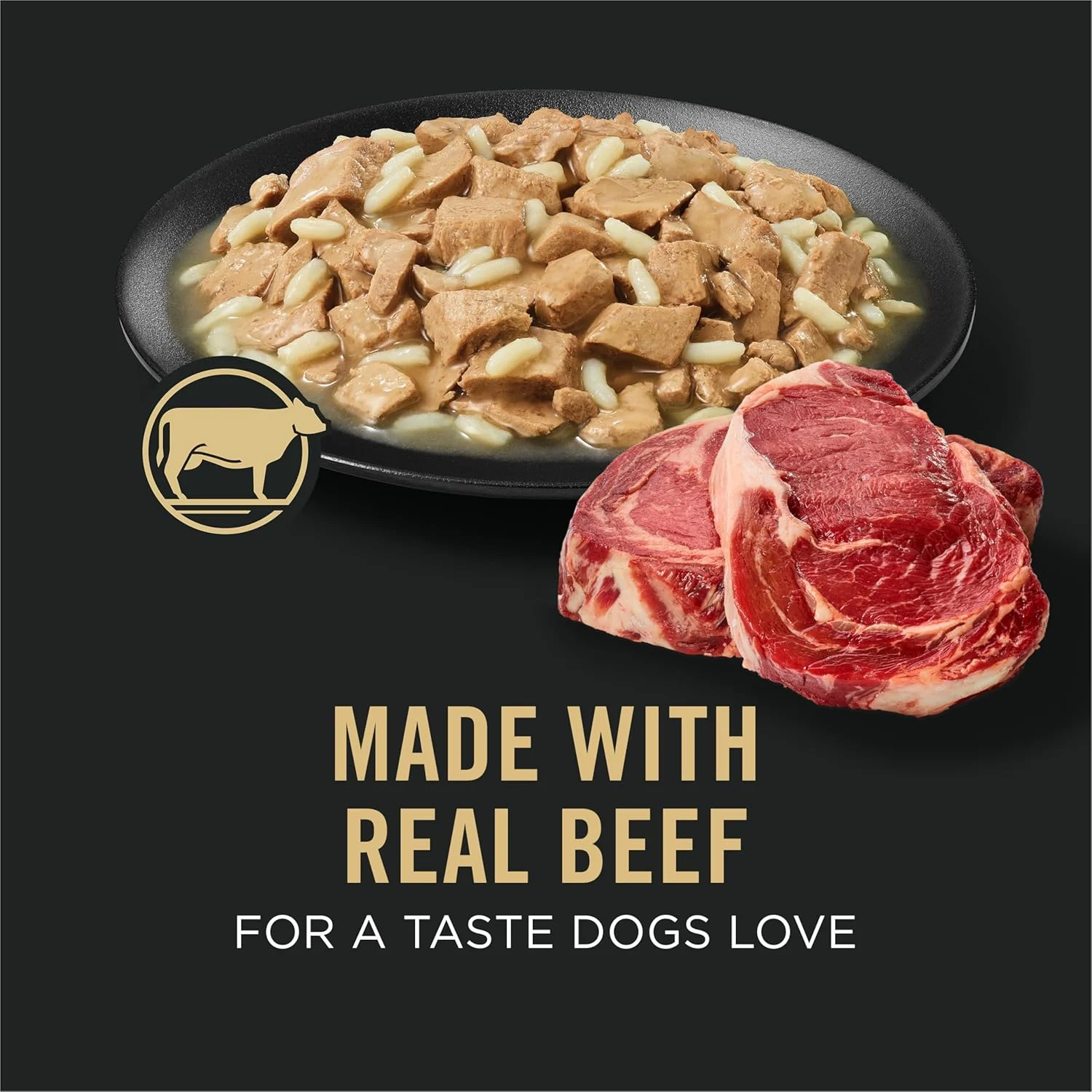 غذای مرطوب سگ مسن با پروتئین بالا Purina Pro Plan، غذای اصلی گوشت گاو و برنج - (12) قوطی 368 گرمی