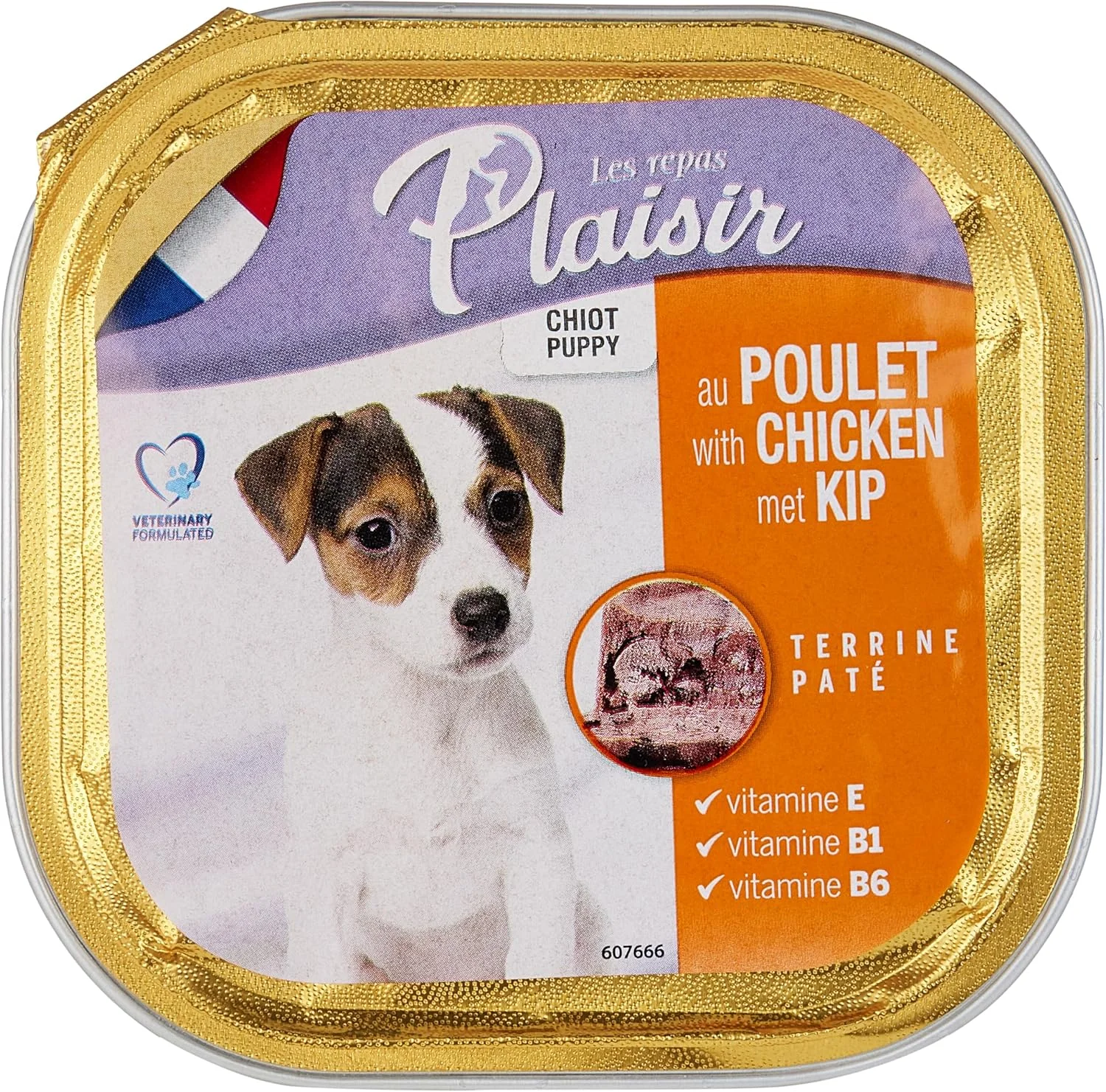 غذای مرطوب سگ پاپی پلزیر – طعم مرغ و سبزیجات – سینی 300 گرمی – غذای کامل برای توله سگ ها (بسته 2 عددی)