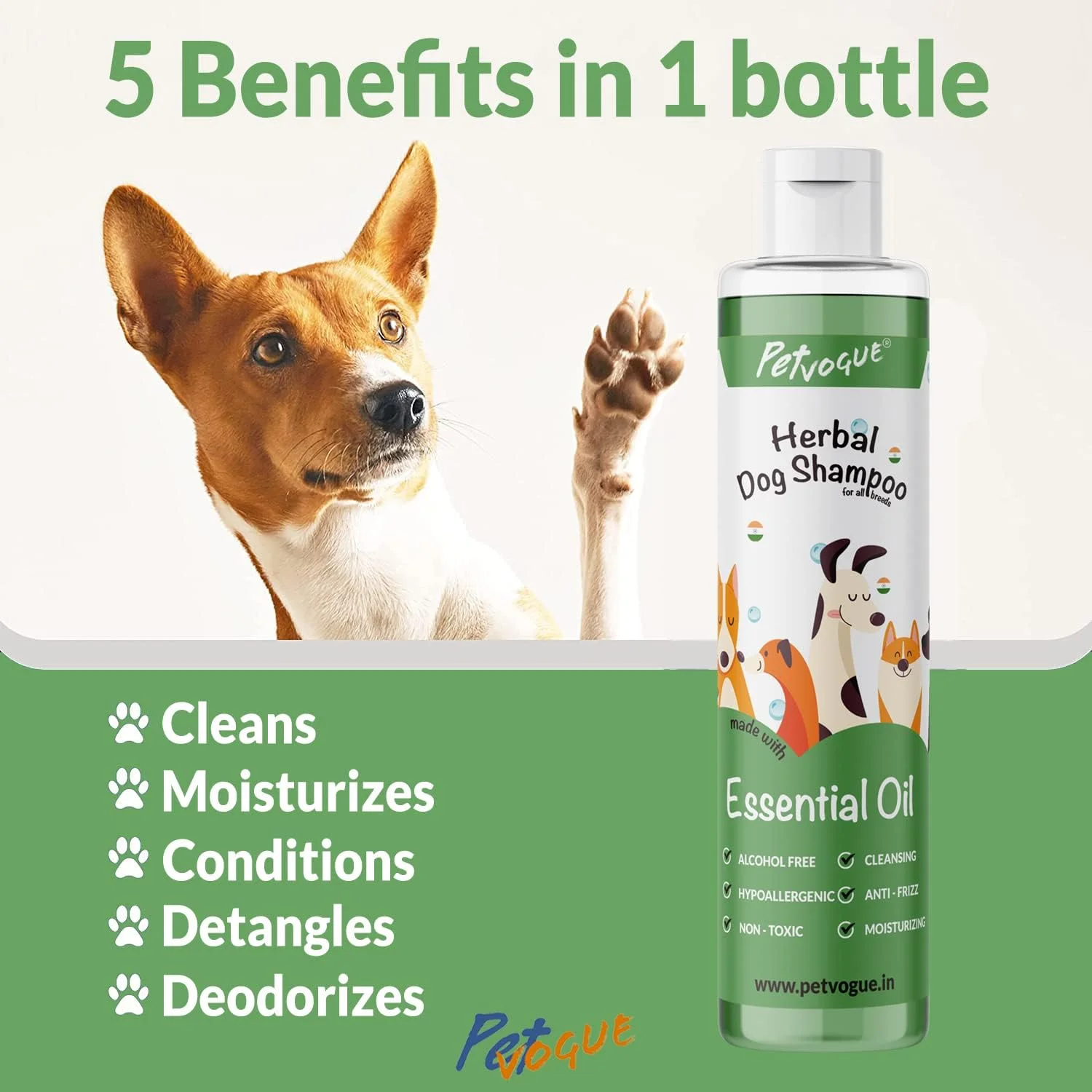 شامپو طبیعی پت وگ، ساخت هند - گیاهی - لوازم نظافت برای سگ ها، توله سگ ها و گربه ها