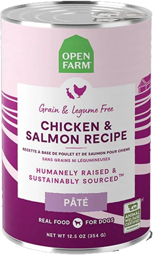 غذای مرطوب سگ با طعم مرغ و سالمون اوپن فارم - 354 گرم