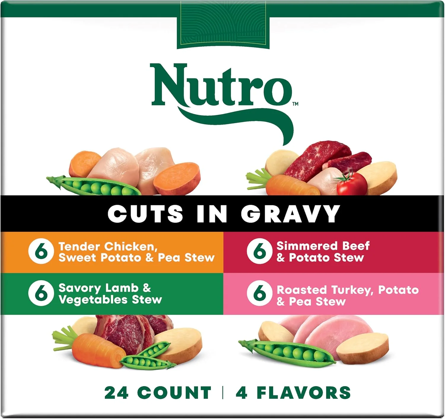 غذای مرطوب سگ نوتریو نچرال چویس با طعم های مختلف در سس گوشت، بسته 24 عددی 3.5 اونسی