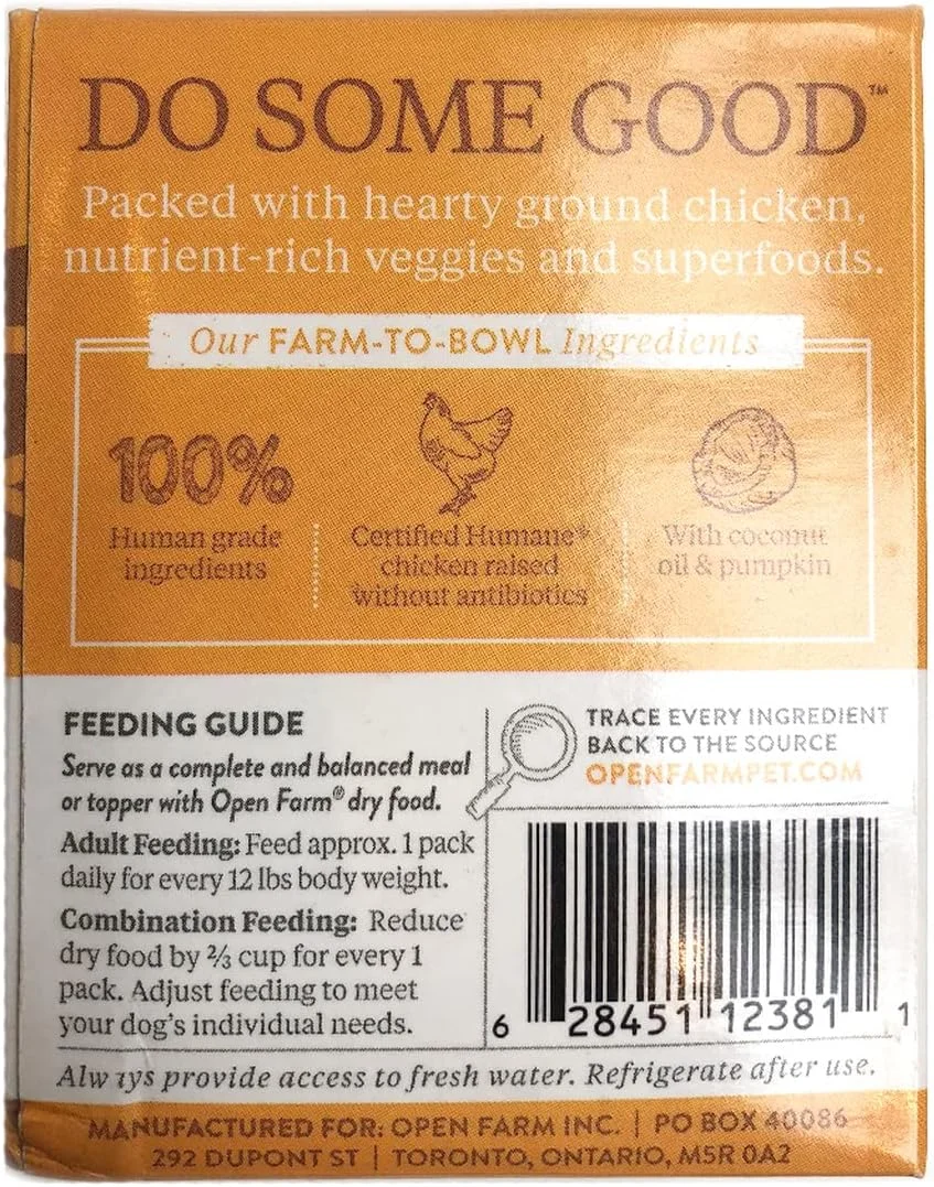 غذای مرطوب سگ با طعم خورشت مرغ و سبزیجات اوپن فارم - 354 گرم