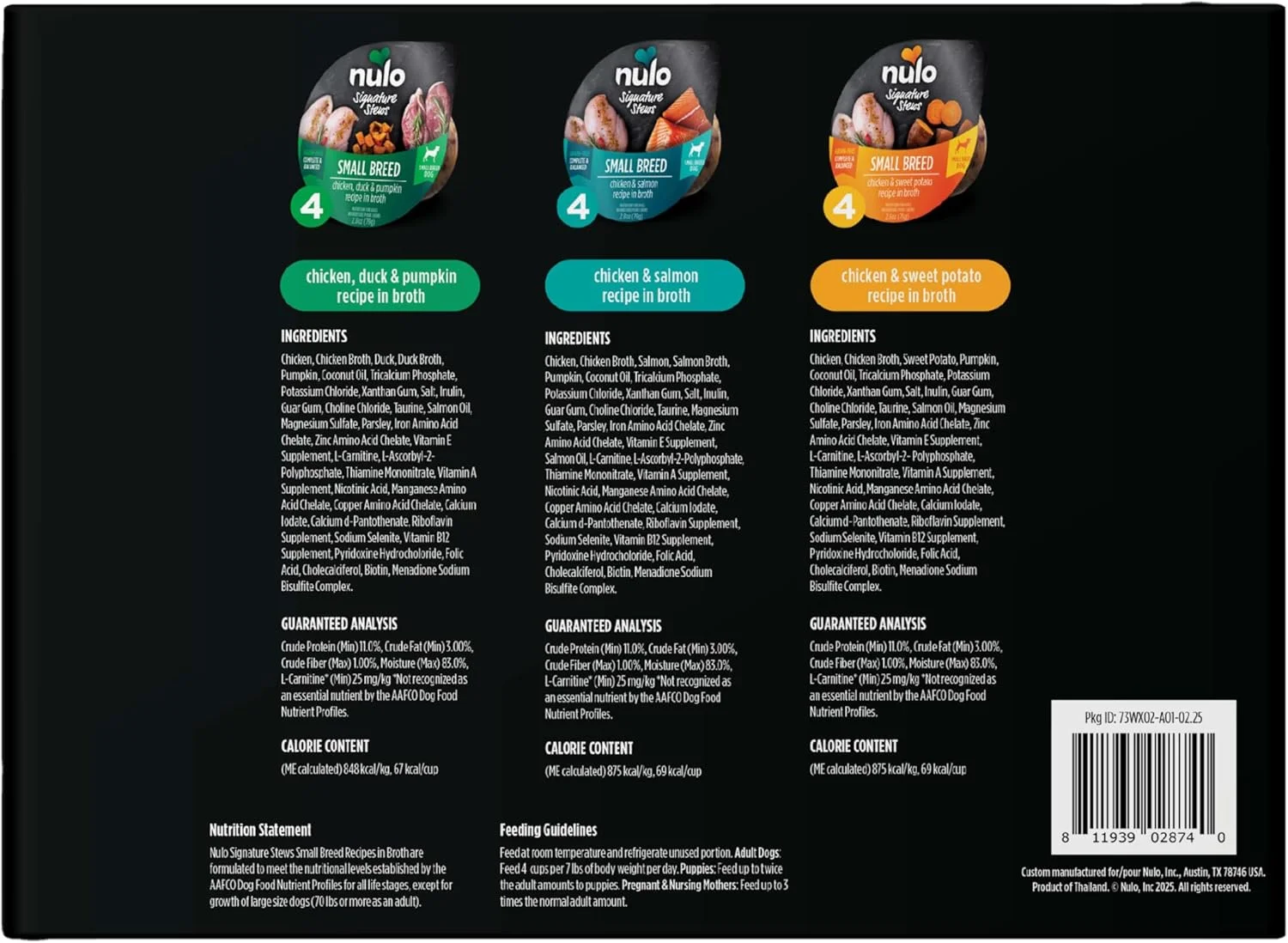 پک متنوع خوراک مرطوب سگ نژاد کوچک Nulo Signature Stews، 80 گرمی، بسته 12 عددی