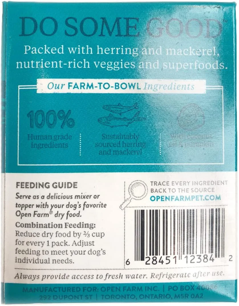 غذای مرطوب سگ اوپن فارم با طعم شاه ماهی و ماهی خال مخالی - 354 گرم