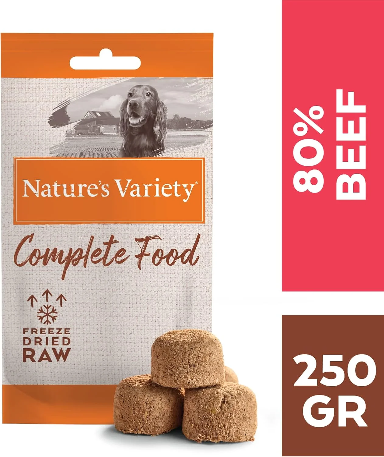 غذای کامل خشک شده با گوشت گاو Nature's Variety مناسب سگ های نژاد متوسط/بزرگ - بسته 5 عددی 250 گرمی