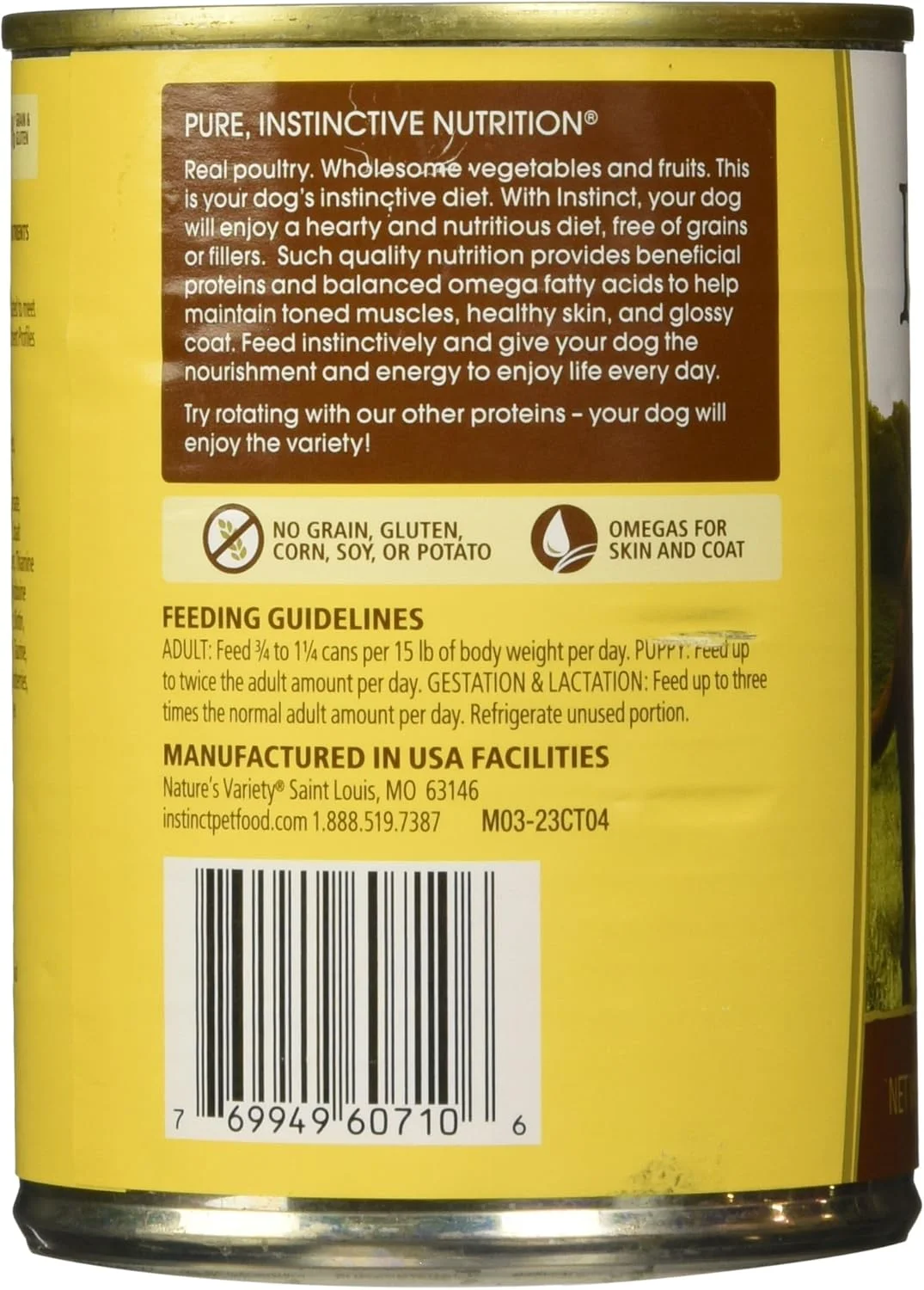 غذای مرطوب سگ با طعم مرغ واقعی Nature's Variety Instinct Original - 374 گرم غذای مرطوب سگ با طعم مرغ واقعی Nature's Variety Instinct Original - 374 گرم