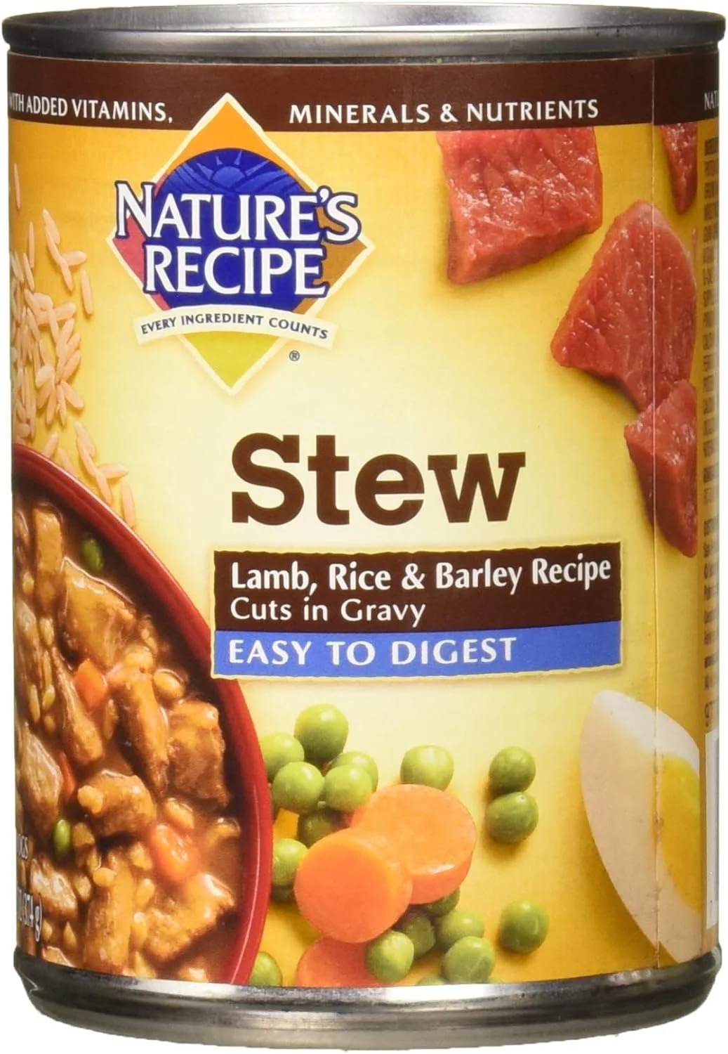 غذای مرطوب سگ با طعم بره، برنج و جو با هضم آسان Nature's Recipe، 390 میلی لیتر غذای مرطوب سگ با طعم بره، برنج و جو با هضم آسان Nature's Recipe، 390 میلی لیتر