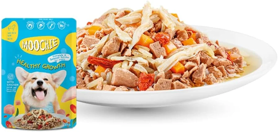 غذای سگ موچی، خوراک مرغ برای توله سگ - کیسه 85 گرمی رشد سالم