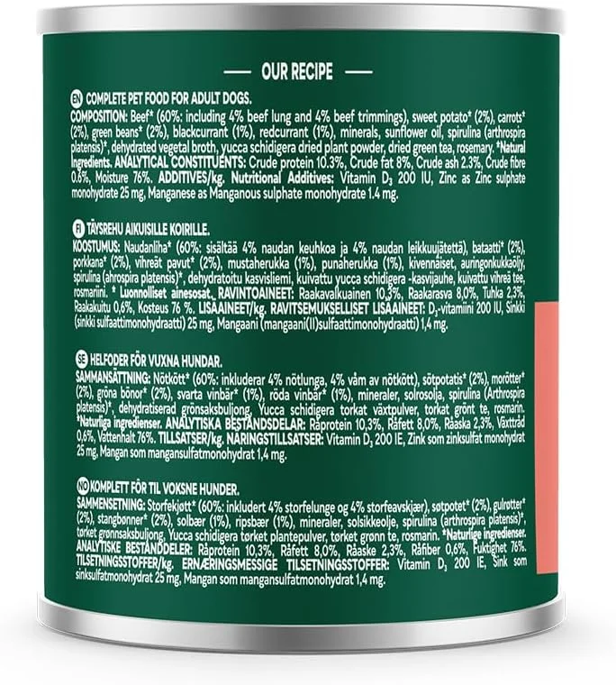 کنسرو غذای سگ نیچرز منو کانتری هانتر با طعم گوشت گاو و سوپرفود (6 عدد 600 گرمی)