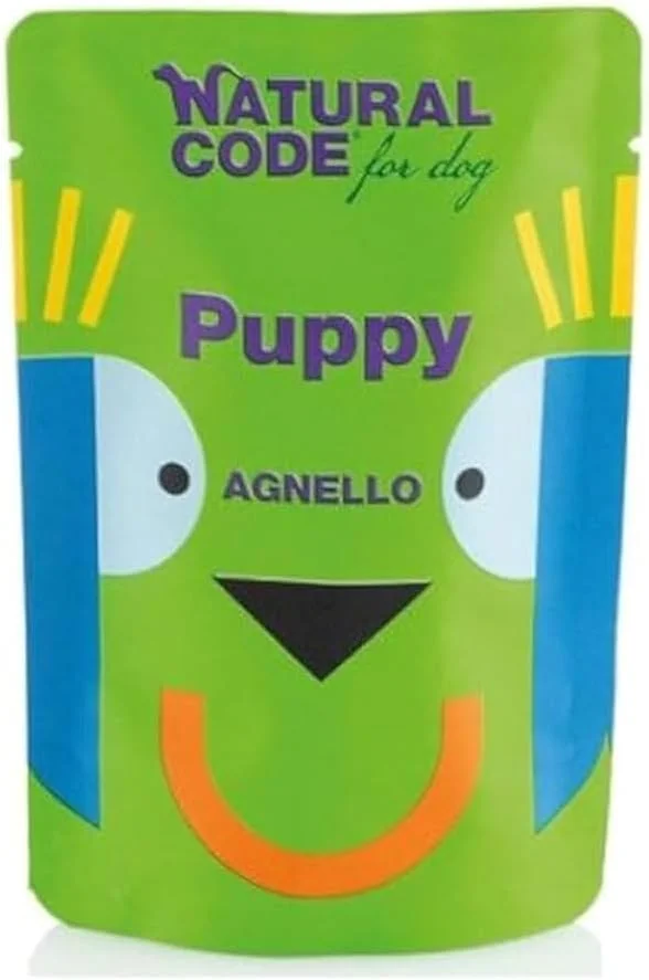 غذای مرطوب سگ با طعم بره و بافت ژله ای نرم نچرال کد مخصوص توله سگ - 100 گرم