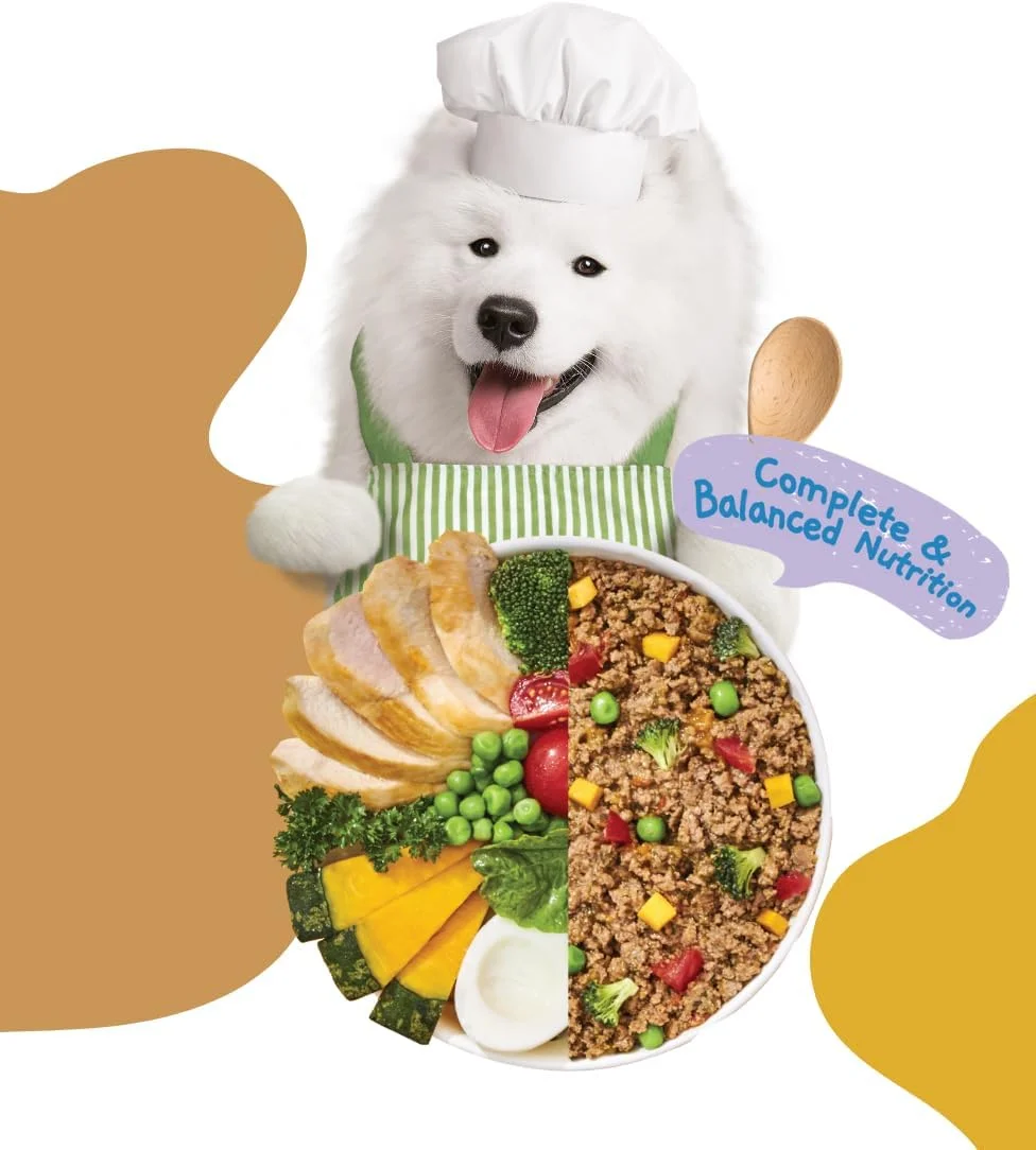 غذای سگ خانگی موچی - زیبایی پوست و مو - دستور پخت مرغ، کدو تنبل و گوجه فرنگی 255 گرمی با سوپرفود