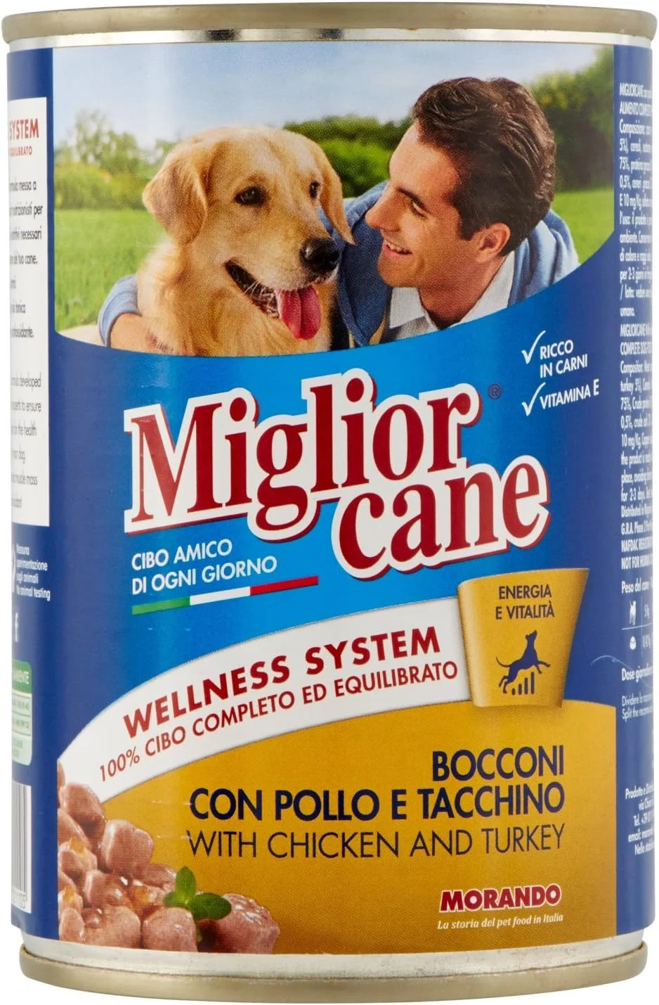 غذای مرطوب سگ با طعم مرغ و بوقلمون Miglior Chunks، وزن 405 گرم