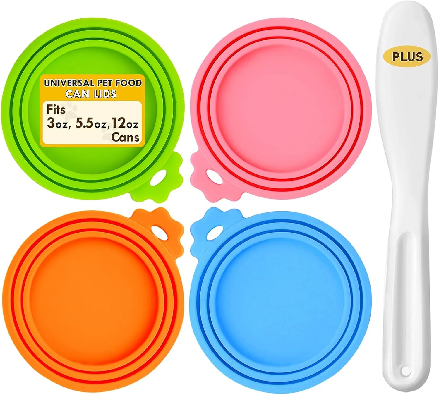 پک چهارتایی درب قوطی حیوانات خانگی Lydia's Deal، درب قوطی سیلیکونی جهانی بدون BPA و قابل شستشو در ماشین ظرفشویی، مناسب برای اکثر قوطی های استاندارد غذای سگ و گربه