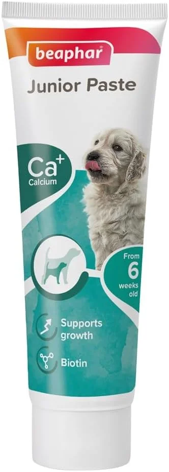 خمیر مولتی ویتامین و کلسیم Beaphar Junior Paste 100 گرمی برای توله سگ ها