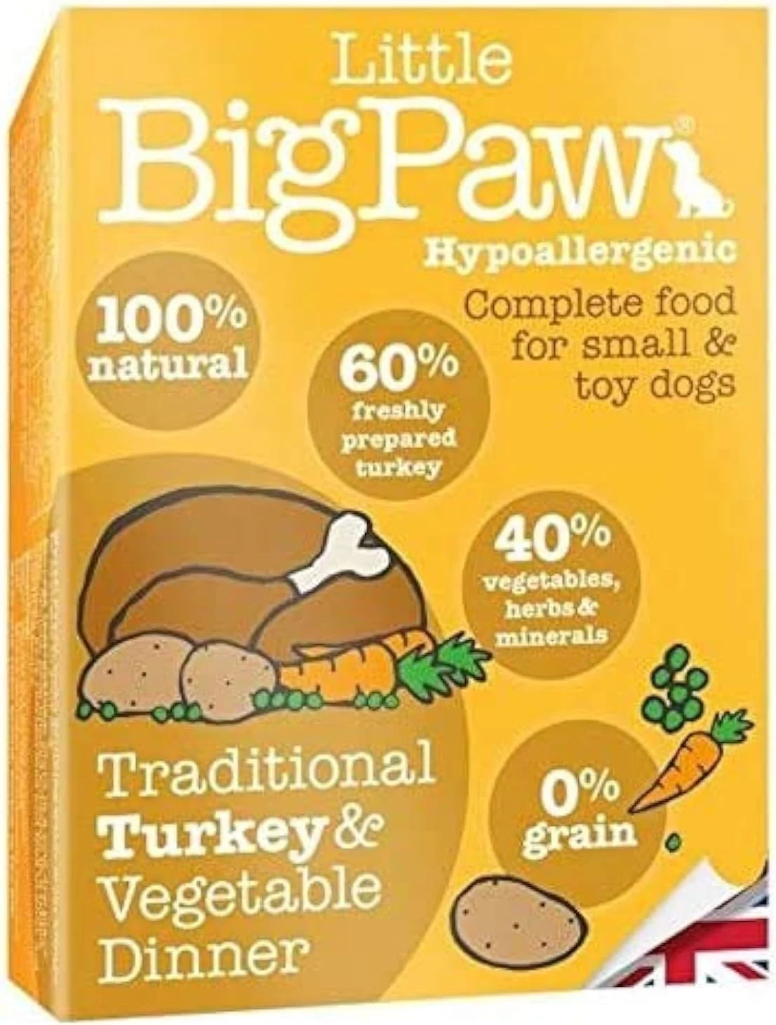 غذای مرطوب سگ با طعم بوقلمون و سبزیجات Little Big Paw وزن 150 گرم