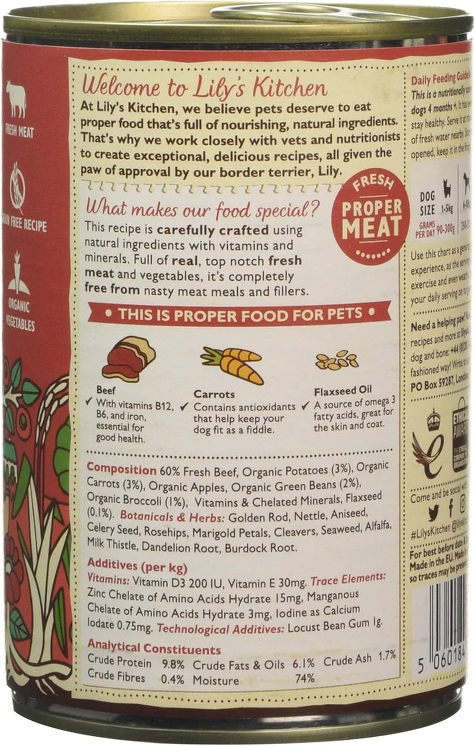 غذای مرطوب سگ پای کلبه ای LILY'S KITCHEN (400 گرم)