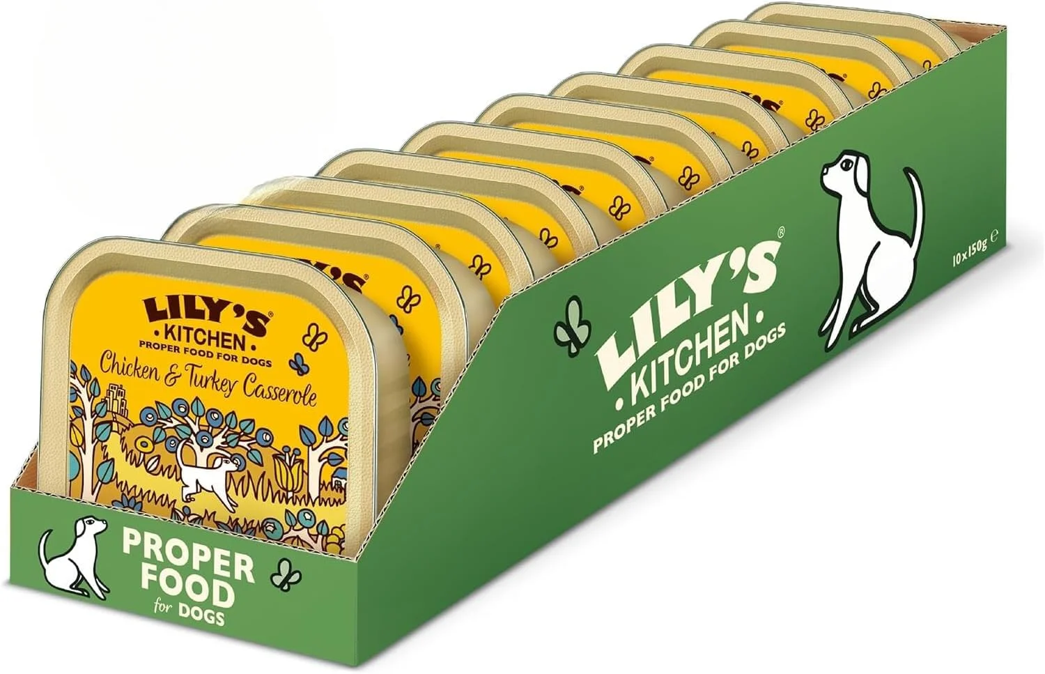 غذای مرطوب سگ با طعم مرغ و بوقلمون Lily's Kitchen، بسته 10 عددی 150 گرمی