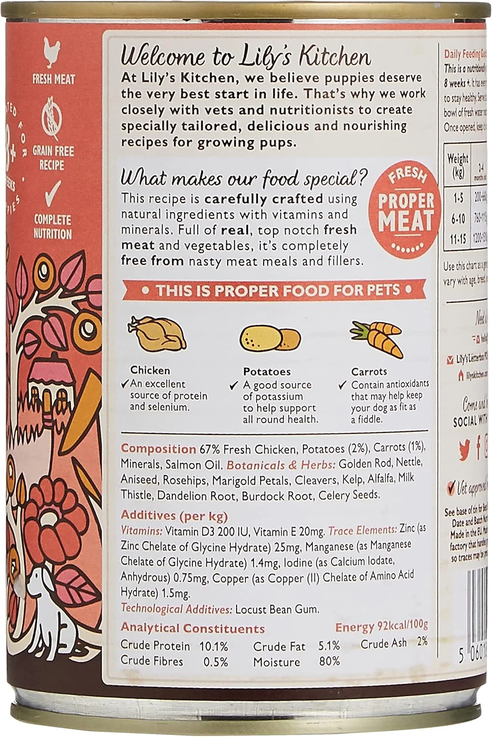 غذای توله سگ با طعم مرغ Lily's Kitchen - وزن 400 گرم