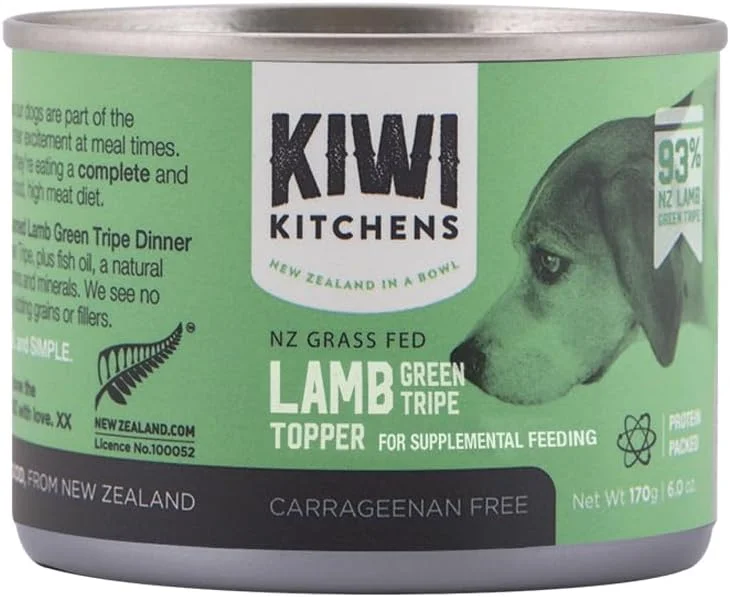 مکمل غذایی سگ با طعم سیرابی گوسفند تغذیه شده با علف و کدو تنبل کیوی کیچن، غذای مرطوب کنسروی، 170 گرم