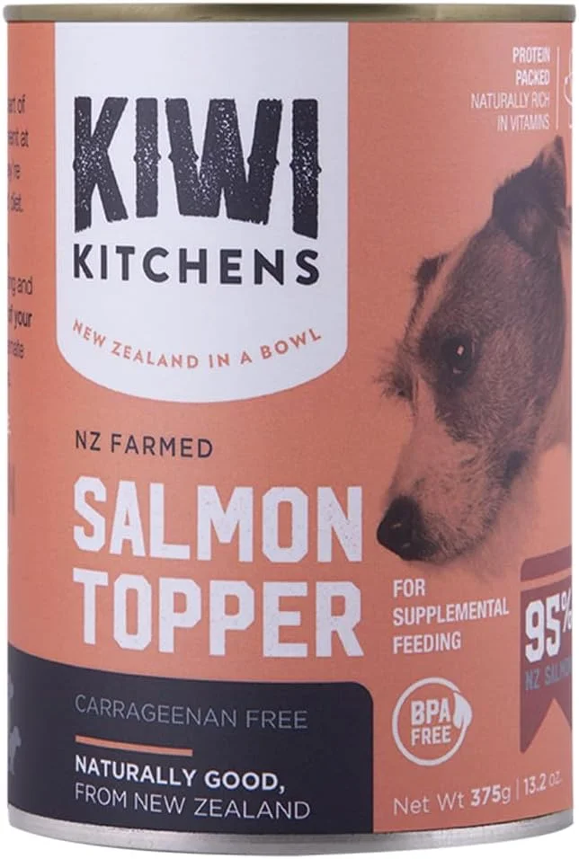 تاپر غذای سگ سالمون شاه کیوی کیچنز، غذای مرطوب کنسروی برای تغذیه تکمیلی، 375 گرم
