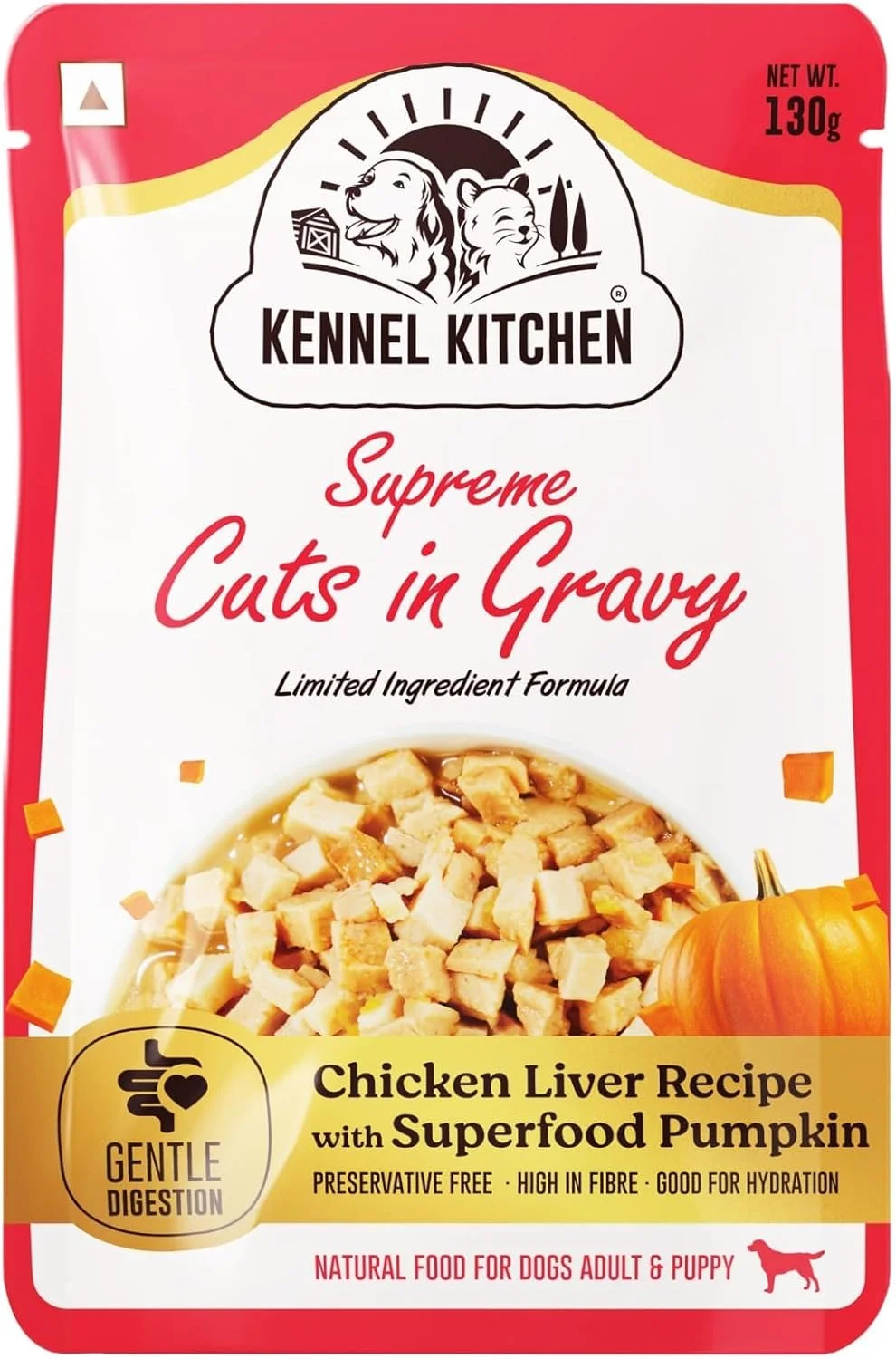 کنسرو غذای سگ با طعم جگر مرغ و کدو تنبل کنل کیچن، مناسب سگ بالغ و توله سگ، 100 گرمی (بسته 24 عددی)