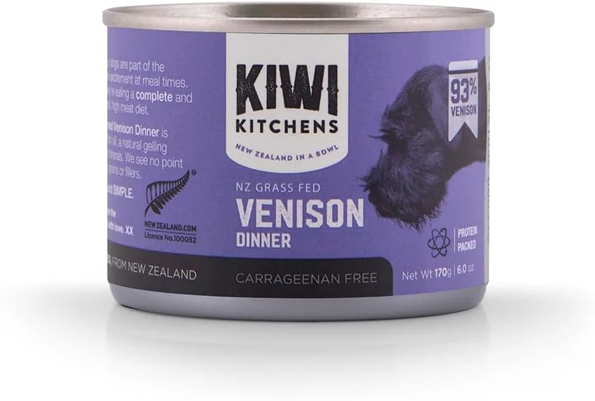 غذای مرطوب سگ کیوی کیچنز با گوشت گوزن تغذیه شده با علف 170 گرمی