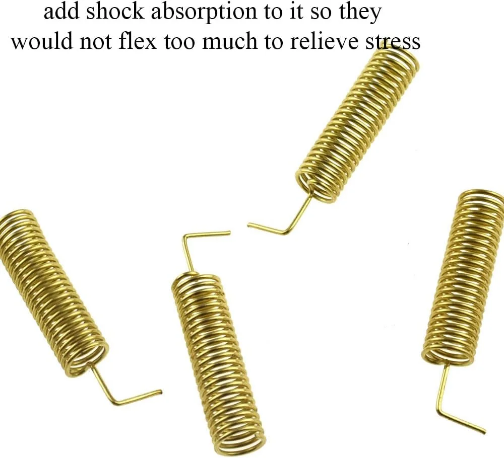 آنتن فنری Binzzo با طول 29 میلی متر، زاویه خمش بزرگتر، توخالی و محکم در داخل، عبور آسان از جذب شوک، انتقال داده 315 مگاهرتز، مارپیچ برنزی، 10 عدد برای چراغ های LED تازیانه ای