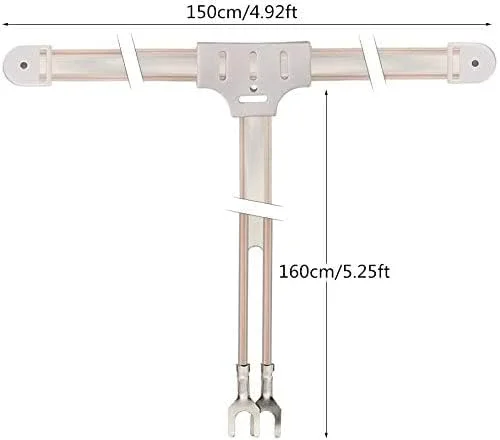 آنتن داخلی FM بینگفو، آنتن پرتابی کابلی T-شکل و آداپتور ترانسفورماتور پلاگین F از 300 به 75 اهم برای بهبود دریافت استریو FM
