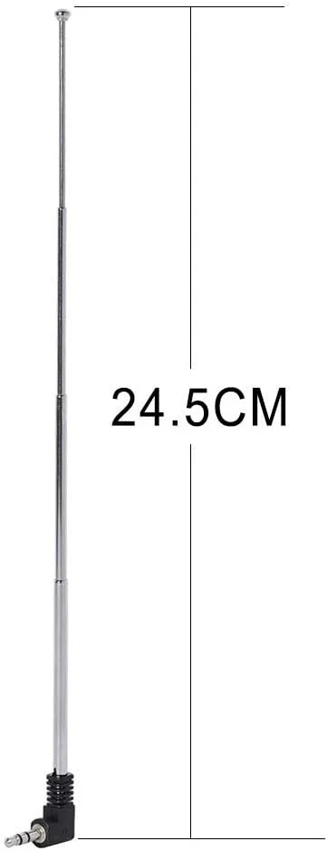 آنتن رادیویی FM کوچک Bingfu، آنتن تلسکوپی FM نر 3.5 میلی متری قابل حمل، بسته 2 عددی سازگار با گیرنده استریو داخلی، گیرنده صوتی و تصویری AV، سینمای خانگی، تلفن همراه، رادیو Bose