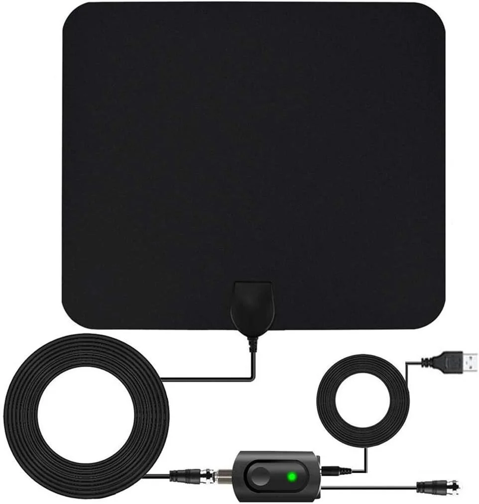 آنتن تلویزیون داخلی HDTV مدل CHENCHUAN Consumer Elextronics TV Accessory AN-1002 با قدرت 5dBi/25dBi به همراه مکنده، VHF170-230/UHF470-862MHz (مشکی) به همراه کابل (رنگ: مشکی)