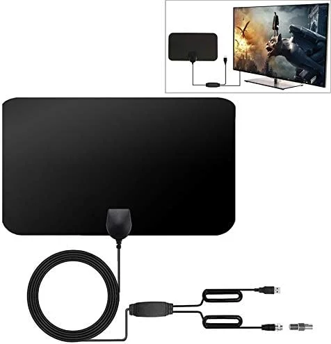 آنتن تلویزیون الکترونیکی مصرفی CHENCHUAN، برد 96 کیلومتر، تقویت‌کننده دیجیتال HDTV با بهره بالا 25dBi، مناسب فضای داخلی و خارجی، به همراه کابل کواکسیال 4 متری و آداپتور IEC