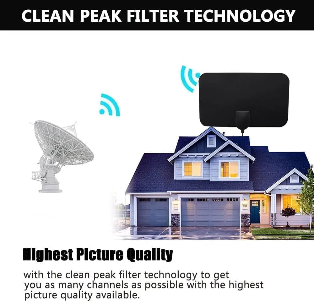 آنتن تلویزیون Bwxsyws، آنتن تلویزیون دیجیتال HD برای تلویزیون داخلی - برد طولانی 50 مایل - پشتیبانی از 4K 1080p و همه انواع تلویزیون های دیجیتال HDTV
