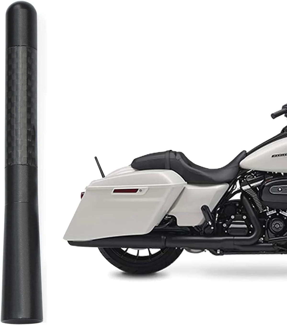 آنتن فیبر کربنی موتور سیکلت جایگزین سازگار با Road King Softail Touring Street Glide Road Glide Fat Boy Electra Glide Tour Ultra Classic مدل های 1989-2023