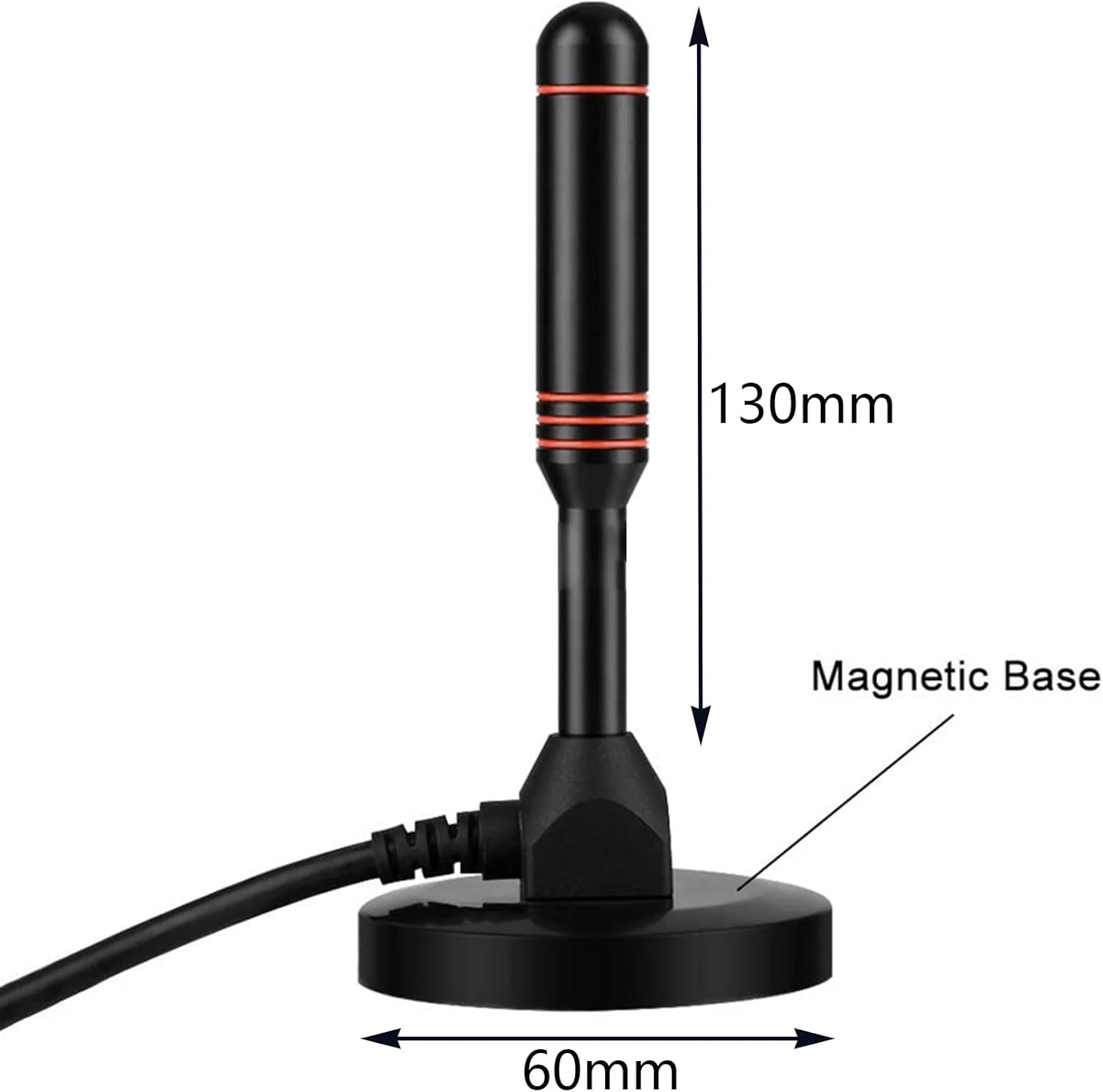 آنتن CAM2 DVB-T/DVB-T2 مدل DTA240 Ω، آنتن میله ای قوی تر برای تلویزیون دیجیتال، رادیو TV/DAB، تیونر DVB-T2، هسته جامد ALU برای حداکثر کیفیت سیگنال.