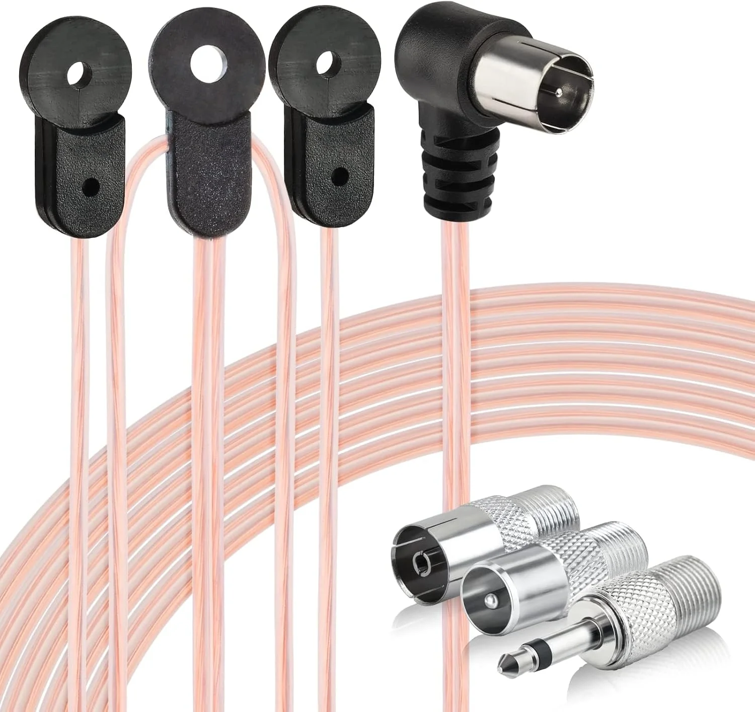 کابل آنتن رادیو FM بینگفو، کانکتور 75 اهم F، کابل کواکسیال Y شکل، 2 متر، برای تیونر آمپلی فایر، سیستم HiFi، گیرنده صوتی و تصویری استریو Onkyo Denon Pioneer