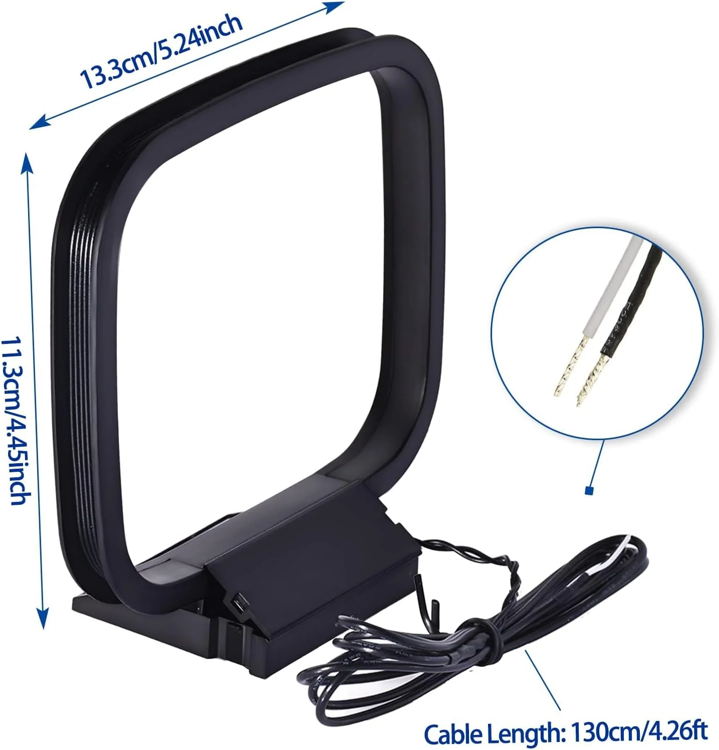 آنتن AM بینگفو 75 اهم با کانکتور سیم لخت 2 پین MW LW سازگار با رسیور استریو یاماها، مارانتز، دنون، پایونیر، چند منظوره