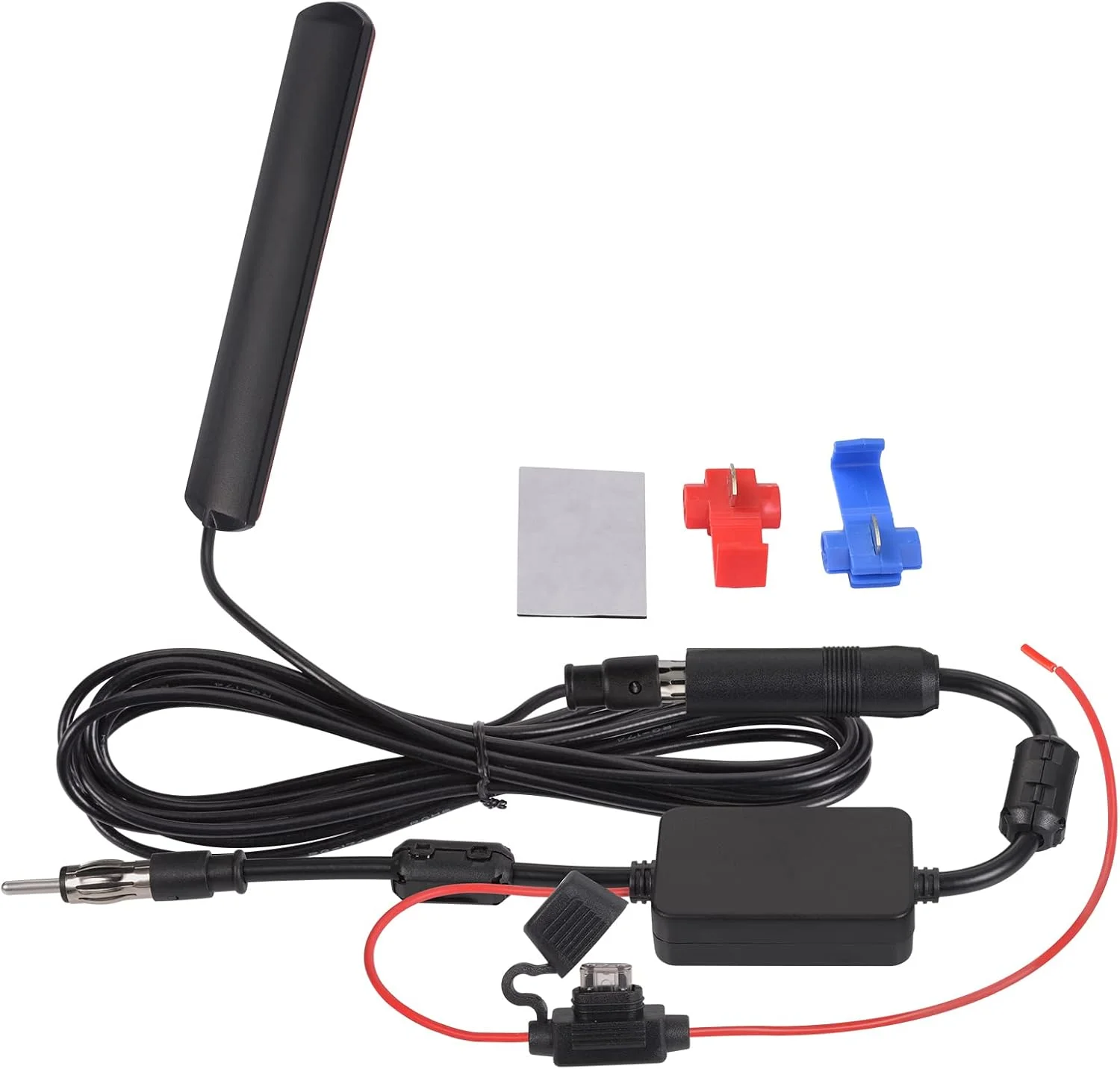 آنتن رادیویی خودرو Bingfu، آنتن استریو FM AM با تقویت کننده سیگنال، منبع تغذیه 12 ولت، کانکتور DIN برای خودرو، کامیون، SUV، گیرنده صوتی خودرو