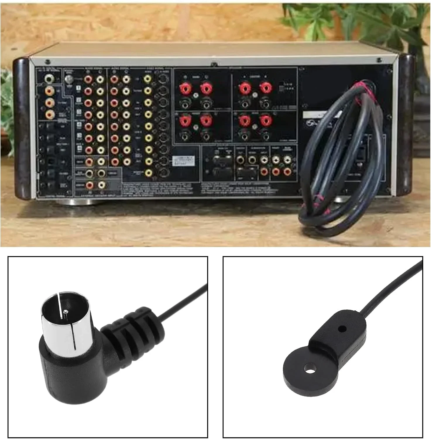 آنتن FM دو عددی، 75 اهم، آداپتور F-Type، سازگار با سونی، یاماها، JVC، 1.5 متر