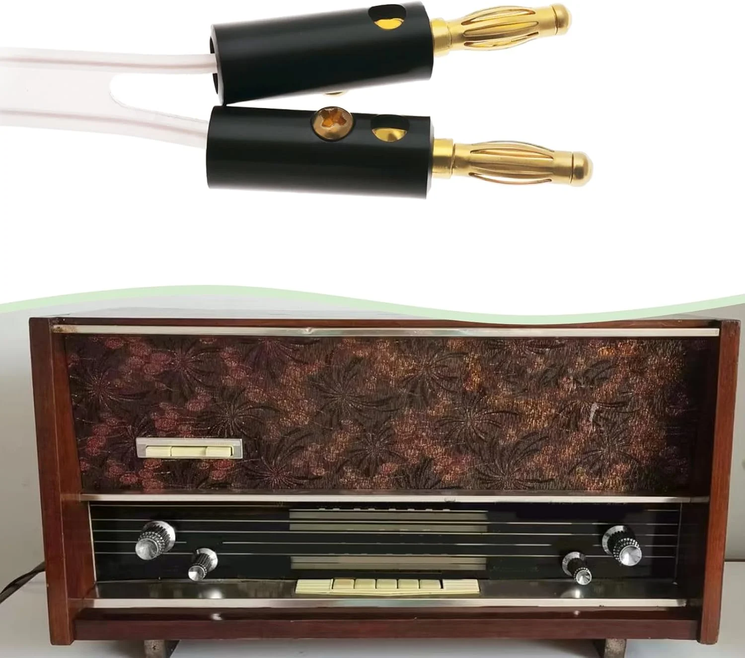 آنتن دوقطبی FM مدل Be In Your Mind، یک عدد، با دوشاخه موزی، بال افقی 2X 74cm، خروجی عمودی 159cm، برای رادیوهای لامپی سنتی با ورودی 240/300 اهم، آنتن گیرنده دوقطبی FM