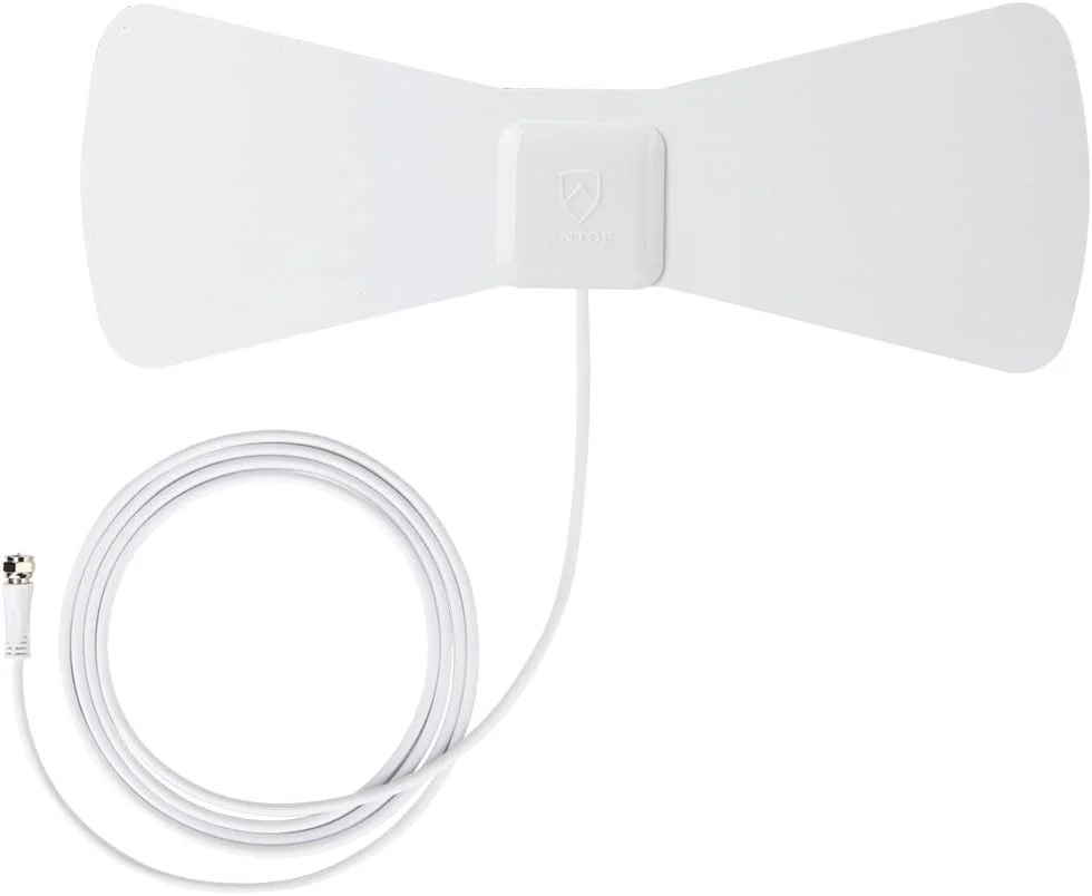 آنتن تلویزیون دیجیتال داخلی ANTOP با برد 48 کیلومتر، دریافت امواج UHF و VHF و کابل کواکسیال با کارایی بالا به طول 3 متر