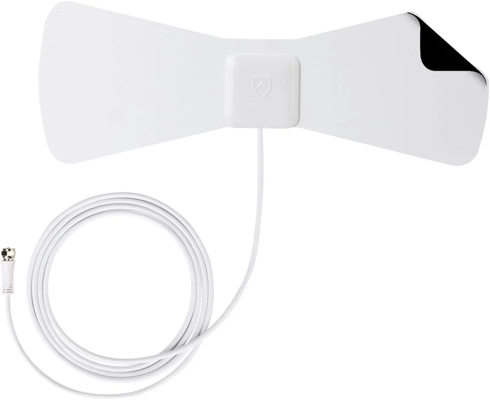 آنتن تلویزیون دیجیتال داخلی ANTOP با برد 48 کیلومتر، دریافت امواج UHF و VHF و کابل کواکسیال با کارایی بالا به طول 3 متر