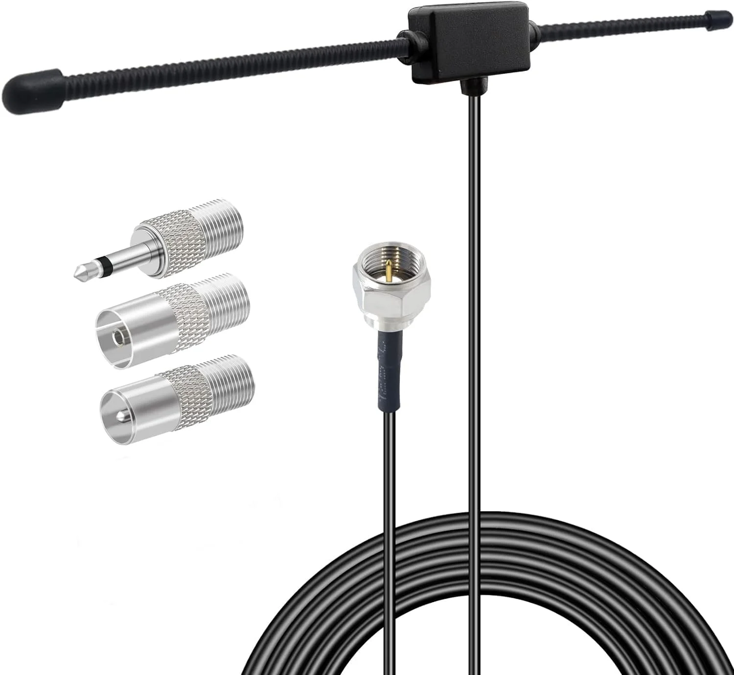 آنتن FM DAB برای گیرنده استریو، آنتن رادیویی FM DAB با 4 نوع آداپتور برای گیرنده استریو خانگی Bose Wave Radio Sony Yamaha، آنتن استریو FM 75 اهم