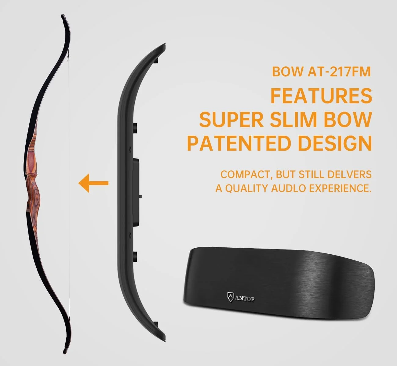 آنتن FM برای گیرنده استریو داخلی - آنتن تقویت شده ANTOP AT-217FM - برد 50 مایل با دریافت چند جهته - کابل کواکسیال 6 فوت - طراحی فوق العاده باریک با روکش مشکی براق