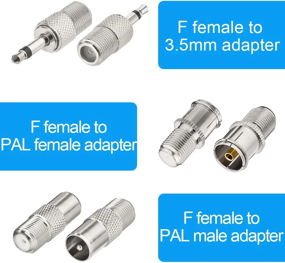 آنتن رادیو FM، آنتن تلسکوپی FM داخلی 75 اهم با کانکتور نر نوع F به همراه آداپتور برای رادیوهای رومیزی گیرنده استریو HiFi AV